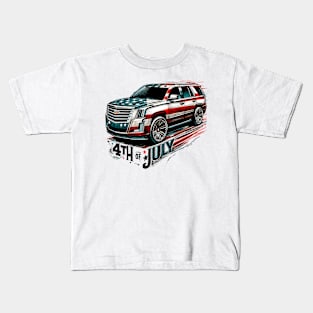 4th Of July - Cadillac Escalade Kids T-Shirt